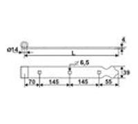 Penture droite aluminium noir longueur 705mm - TORBEL - 11PA70J Noir G