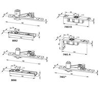 Pivot du haut 8062 complet pour porte double action acier/bois/aluminium - DORMA - 46300003