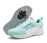 PENXZT Chaussure VTT Homme, Chaussure de Cyclisme Antidérapant et Respirant compatibles avec des Crampons SPD à 2 Boules Extérieur Intérieur,A,38 EU