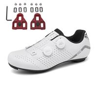 PENXZT Chaussures De Cyclisme Homme Femme Chaussure Velo Route Compatible avec Look Delta SPD SPD-SL Chaussures Intérieur/Extérieur,Blanc,36 EU