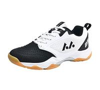 PENXZT Chaussures De Tennis De Badminton pour Hommes Baskets De Cour Intérieure Légères Tampon sans Glissement pour Faire du Jogging Au Fitness De Racketball Squash Volleyball,Noir,45 EU