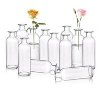Peohud Lot de 12 vases en Verre Transparent pour décoration d'intérieur, réception de Mariage, fête, Centre de Table