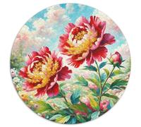 Peony 1000 Pieces Plant Flower Puzzles Ronds Puzzle Cadeaux Jeu D'Intelligence Puzzle De Qualité Supérieure pour Adultes Et Enfants 1000pcs (67.5x67.5cm)