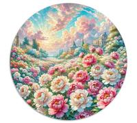 Peony 1000 Pièces Plant Flower Puzzles Ronds Puzzle Cadeaux Jeu D'Intelligence Puzzle De Qualité Supérieure