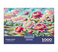 Peony Puzzles 1000 Pieces Cadeau Unique Fiori Piante Bellissimo Jeu Éducatif Challenge Toy À De Qualité Supérieure Peinture Art pour Adultes Et Enfants 70x50cm/1000pcs