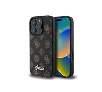 CG Mobile Guess GUHMP16LPGPYSK Coque Rigide pour iPhone 16 Pro 6,3" Noir Script Pivoine