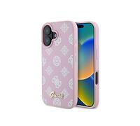CG Mobile Guess GUHMP16SPGPYSP Coque Rigide pour iPhone 16 6,1" Rose Script Pivoine