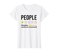 People One Star Absolute Nightmare Would Not Recommend T-Shirt Graphique avec Valeur, Femme, Blanc, M