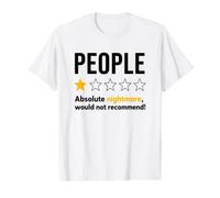 People One Star Absolute Nightmare Would Not Recommend T-Shirt Graphique avec Valeur, Homme, Blanc, M