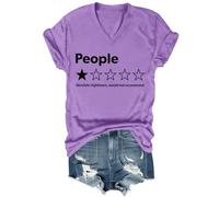 People One Star Rating Shirt Funny Sarcasm Absolute Nightmare Would Not Recommend Chemise unisexe, violet, M