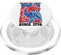 People Rejecting Kings Since 1776 Floral No Kings in America PopSockets PopGrip pour MagSafe