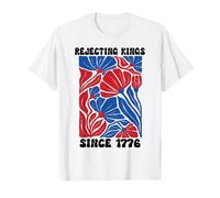 People Rejecting Kings Since 1776 Floral No Kings in America T-Shirt