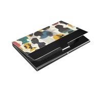 People Silhouette Art Street Porte-cartes de visite ultra fin avec cuir et acier inoxydable pour homme ou femme