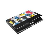 People Silhouette Art Street Porte-cartes ultra fin pour cartes de visite avec organiseur de cartes en cuir et acier inoxydable pour voyage, maison ou bureau