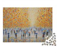People with Umbrellas, in A Colourful Polka-Dot Pattern || Puzzles Amusants en Famille 52x38cm/1000pcs Adultes