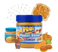 PEO's 12 x 340 g de beurre d'arachide Crunchy | Beurre de cacahuète naturel à partir de noyaux d'arachide grillées | Délicieuse compote d'arachide au goût plein | Lot de 12