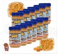 PEO's 12 x 510 g de beurre d'arachide Crunchy | Beurre de cacahuète naturel à partir de noyaux d'arachide grillées | Délicieuse compote d'arachide au goût plein | Lot de 12