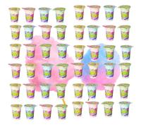 Peo's AHA Barbe à papa 4 variétés colorées, 48 x 20 g dans un gobelet, pack avantageux, 4 saveurs Cup Mix - Pomme, banane, fraise, tutti frutti (12 gobelets chacune)