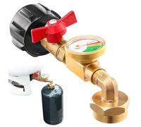 Peosaard Adaptateur de réservoir de Propane, Adaptateur Recharge Propane QCC1 avec Valve et réservoir jauge pour 1 LB..à 20 LB..Réservoirs, Recharge Bouteille coudée à 90 degrés