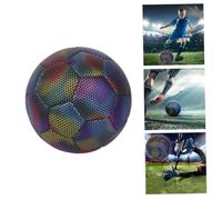 Peosaard Ballon de Football à LED Lumineux, Ballon de Football réfléchissant Taille 4, Qui Brille dans Le, Fluorescent Lumineux, balles Lumineuses réfléchissantes en PU
