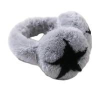 Peosaard Cache-Oreilles Pelucheux, Cache-Oreilles Mignons, Doux, Chaud, Coupe-Vent, Pelucheux, Pliable, Motif étoile, pour Femmes d'hiver, Gris, Mignon