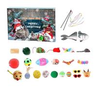 Peosaard Calendrier du Compte à rebours de Noël, Calendrier de l'avant Noël 2025, avènement Chat 24 Jours avec des Jouets Chat Assortis, Jouet à rebours interactif pour Les Amoureux, 2025