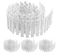 Peosaard Clôture de fée, 4pcs Ornement Blanc Ornement de grève décorative en Bois, 35 Longs Bricolage Fleur décor Petit Jardin clôture pour poupée