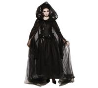 Peosaard Costume fantôme, costume de sorcière pour femmes 1 ensemble Renaissance vintage brodée Bride Ghost Bride Black pour Halloween, Cosplay, Haunted Mansion, L, Haunted Mansion