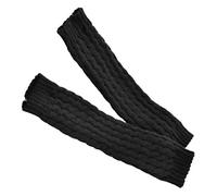 Peosaard Crochet tricoté d'hiver, jambière tricotée, chaussettes hautes au Crochet d'hiver, chaussettes de bottes pour femmes noires 1 paire, jambières tricotées
