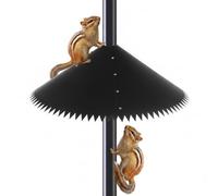 Peosaard Déflecteur d'écureuil pour Poteau de mangeoire à Oiseaux, 19 déflecteurs de mangeoire à Oiseaux Ressort Dynamique avec Outil en métal recouvert PVC pivotant 80 ° pour Dissuader Les écureuils