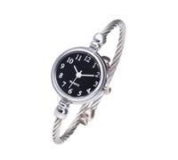 Peosaard Femmes Silver Cable White Diad CaloGe Quartz Quartz Watch avec Bracelet Metal Band Watch Fashion Daily Wrist Wistres for Girls Women Roman Numerals Black Bangle Watch