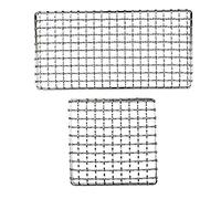 Peosaard Filet de Gril de Camping, Support Pot Camping pour Barbecue, Filet Gril en Acier Inoxydable, Bois Chauffage Bushcraft 2 pièces, Bois Chauffage Simple