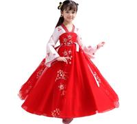 Peosaard Filles Ancienne Robe Hanfus Traditionnelle Chinoise, Filles Robe Chinoise de Style Ancien, élégant Chinois du Nouvel an Tang Tang pour Les Enfants / 110