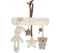 Peosaard Jouets de clochettes de Poussette, Joli Lapin, Musique Suspendue, activité en Spirale, Poussette Suspendue en Peluche pour bébé, hochet Doux