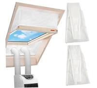 Peosaard Kit de fenêtre de climatiseur Portable 75 Pouces, Coupe-Vent, Joints fenêtre AC Portables, Fermeture éclair étanche, Ruban Fixation, kit Ventilation AC, Petit, Joints