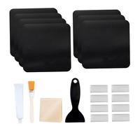 Peosaard Kit de réparation de Patch Trampoline, kit Fixation Trampoline 19pcs, Patchs adhésifs imperméables 4x4in pour Le Tapis Saute