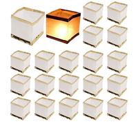 Peosaard Lanternes en Papier, 20pcs Lanternes flottantes, Bricolage biodégradable DIY Écrivable et des lumières de Piscine flottantes, Papier Blanc de 5, 9 Pouces pour Prier, Blanc