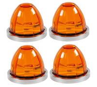 Peosaard Lot de 4 feux pastèque pour semi-camion, feux de position LED 9, 4 cm avec étanchéité IP65, boîtier ABS 12 V-24 V pour véhicules jaune, mini marqueur LED