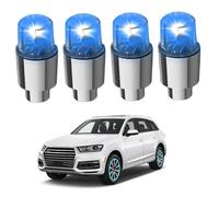 Peosaard Lot de 4 lumières de Roue pour Voitures, étanches, décoratives, LED en Alliage, Bouchon Tige Valve Pneu, lumière pour Voitures, camions, Accessoires, Bleu, lumières Roue