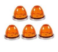 Peosaard Lot de 5 feux de pastèque pour semi-camion, feux position LED 9, 4 cm avec étanchéité IP65, boîtier ABS 12 V-24 V pour véhicules jaune, mini marqueur LED