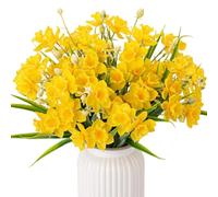 Peosaard Lot de 6 jonquilles artificielles qui ont l'air réelles, fleurs de narcisse jaunes pour la maison, le jardin, le bureau, la fête de mariage, la décoration de Pâques/36 cm