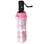 Peosaard Parapluie à trois fois, parapluie transparent automatique de la fleur de la fleur de cerisier, parapluies de pluie pliants pour les femmes pour femmes filles