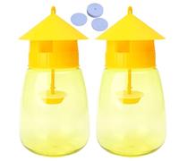 Peosaard Piège à Mouche, 2pcs Fruit Fly Trap Catcher effectif avec Coton Tadre de Suspension pour intérieur/extérieur, pièges extérieurs Suspendus