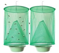 Peosaard Piège à Mouche extérieure, piège à Mouche de 2 pcs, 9, 1x15, 8 Pouces Suspendus en Mailles Fines, Cage réutilisable Pliable pour la Ferme Stable Cheval, Receveur