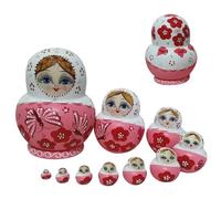 Peosaard Poupées Russes gigognes, 10 pièces/Ensemble Russe, Ensemble de poupées Matryoshka en Bois avec Impression Papillon, démontage et Assemblage sans Effort pour la Collection, Matrioska