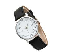 Peosaard Quartz Watch Dames Math Formule Wrist Watch Bracelet en Cuir Masculin Horloge de Mode Noir Blanc, Montre Simple