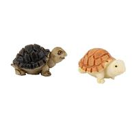 Peosaard Resin Mini Turtles, 2pcs Miniature Turtle Statue, Dollhouse Turtle, Miniature Bonsai Tortoise Figurine pour Succulent Planteur Moss Paysage DIY Terrarium Home décor