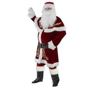 Peosaard SANTANT SUIT Taille adulte, Santa Claus Costume pour adulte 8pcs / set Velvet Suit Men Tenue de Noël pour la fête de vacances Noël Cosplay 2xl, hommes