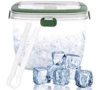 Peosaard Seau à glaçons, Seau à Glace avec Couvercle et Pince 8, 5 x 7, 4 x 6, 6 Pouces Cube Portable avec poignée Pliable en Silicone Transparent scellé pour Les fêtes, congélateur