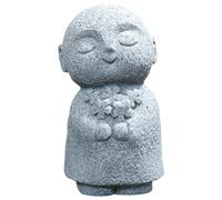 Peosaard Statue de Bouddha d'intérieur, Moine Jizo priant, Petite Statue de Bouddha Tenant des Fleurs, décoration Bureau Zen pour Bureau à Domicile, Jardin Japonais, Petite